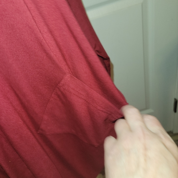 Bryn Walker Burgundy Oversized Tunic Bamboo Organic Cotton Top - Picture 8 of 13